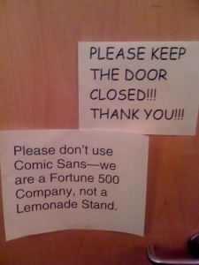 comic sans passive aggressive 225x300 Typography   Choosing Appropriate Fonts