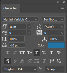 Photoshop Character Panel Settings | MMPrint.com