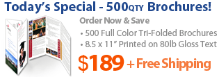 Click here to order 500 full color tri-fold brochures & upload files now