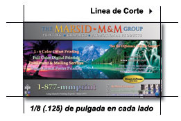 Color Printed Postcard Showing One Eigth Inch Bleed