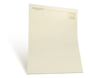 one to four color thermography letterhead